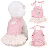 Yaopelky Hundesommerkleidung für kleine und mittelgroße Hunde und Katzen, Gänseblümchen, niedliches Haustierkleid mit D-Ring, ärmellos, Welpen-Outfits, Hunde-Shirt für Shih Tzu, Yorkie, Chihuahua,