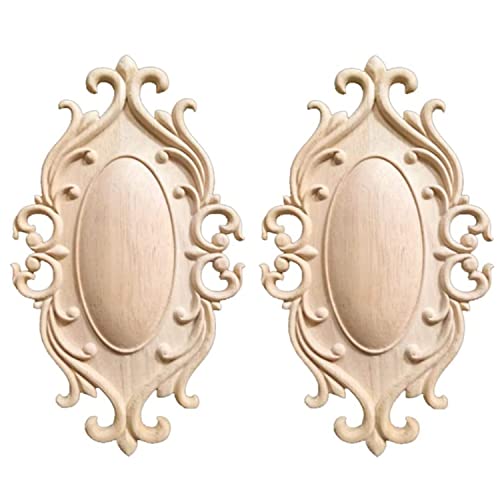 Holzornamente Für Möbel,Binblin 2PCS Holzornamente Für Schrank Onlay Applique Möbel Ecken Möbel Dekor Schnitzerei Onlay Applique Möbel Hause Tür Diy Handgemacht