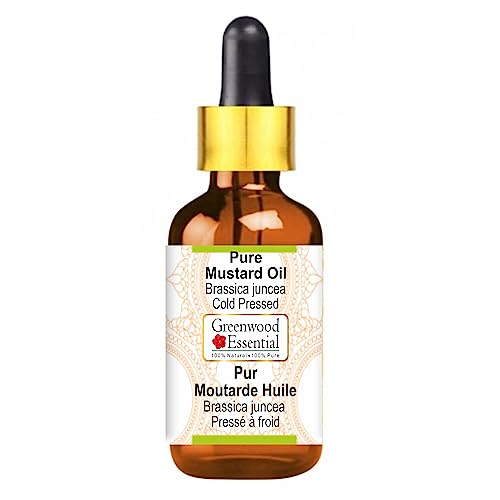 Greenwood Essential Naturreine Senföl (Brassica juncea) mit Glas Tropfer Naturreine Therapeutische Qualität kaltgepresst 30ml (1 oz)