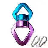 360 ° Rotator Swing Spinner, JIAMEIYI Rotationsgerät Outdoor und Indoor Sicherheit Aluminiumlegierung 360 ° Rotator Swing Spinner Seil Swivel 30KN Kletterrotor (Blau-Lila)