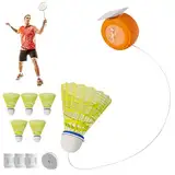 Wpsagek Badminton-Rebound-Trainer - Tragbares Gerät für Badminton-Rebound-Training,Badminton-Selbstlerngerät für Badmintonplätze, Garten, Parks, Wohnzimmer, Balkon