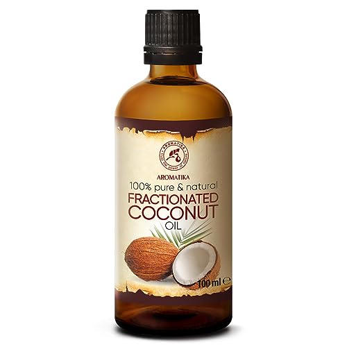 Kokosöl Fraktioniert 100ml - Cocos Nucifera Oil - 100% Reines & Natürliches Coconut Öl - Basisöl - Flüssig - Geruchlos - Intensive Pflege für Gesicht - Körper - Haut - Haare - Massageöl - Kosmetik