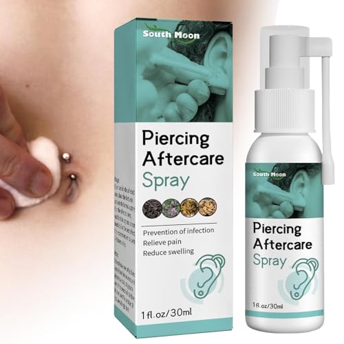Piercing Spray | Reinigt, Desinfiziert & Beruhigt | Saline Solution zur Piercing Pflege | Sanfte Sterile Kochsalzlösung zur Wundversorgung von Ohren-, Nasen-, Nabell- und Körperpiercings |30 ml