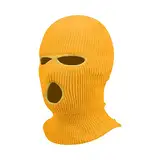 Sturmhaube Motorrad Halloween 3 Löchern Gestrickte Balaclava Herren Sturmmaske Winter Warm Must Have Strickmaske Damen Maskenhut Sport Skimaske Outdoor Multifunktions Maske(A11 Gold,One Size)