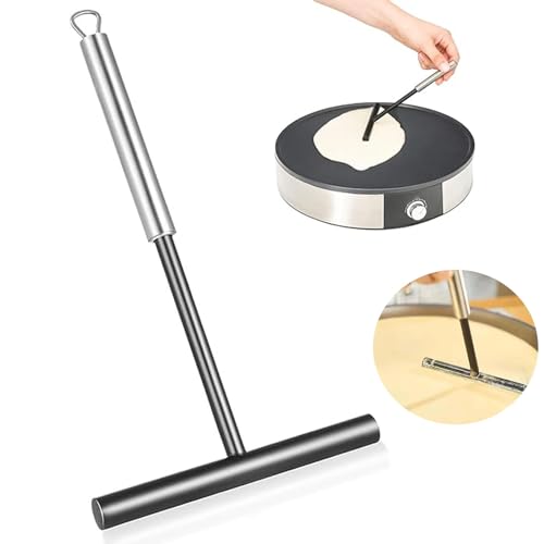 Crepes Verteiler, Crepes Zubehör, Edelstahl Crepe Teigspreizer mit 20 cm Langem Edelstahlgriff Pfannkuchen Spreizer für Pfannkuchen, Zum Verteilen Von Crepe Teig Oder Pfannkuchen