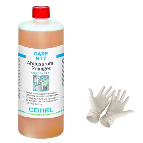 Conel Care Abflussrohr-Reiniger 1 Liter Flasche inkl. Sicherheits-Handschuhe