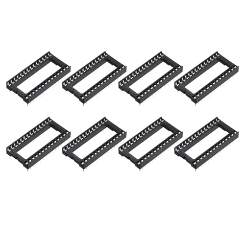QUARKZMAN 8 Stück DIP IC Chip Socket Adapter 28 Pin IC Sortiment Kit 2,54mm/0,1" Pitch 15,24mm Reihenabstand für Breadboard Projekt, PCB Platinen Design