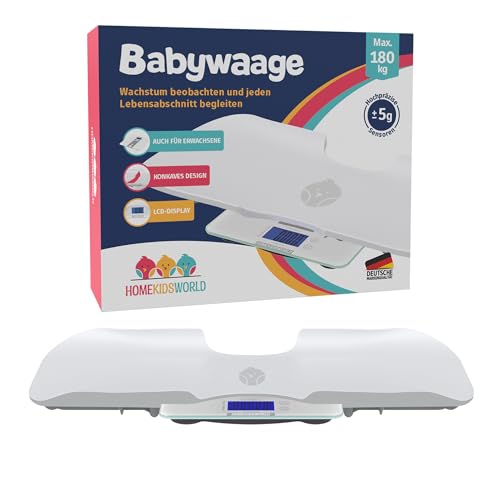 HomeKidsWorld Kombi-Waage Für Babys und Erwachsene: Präzise Waage Für Babys Und Erwachsene, Personenwaage Digital Mit 5g Genauigkeit von 0-180 Kg -, Körperwaage Ideal Für Neugeborene als Babywaage