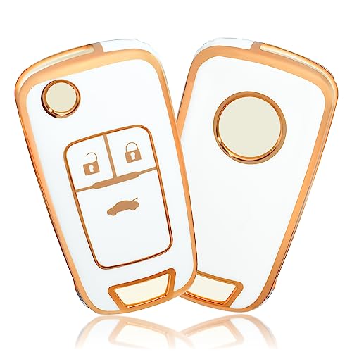 OFFCURVE Autoschlüssel Hülle Schlüsselhülle, Schlüsseltasche Autoschlüssel Schutzhülle Schlüsselgehäuse für Chevrolet Aveo Spark Cruze Opel Vauxhall Adam Cascada Mokka Astra Buick Regal Lacrosse