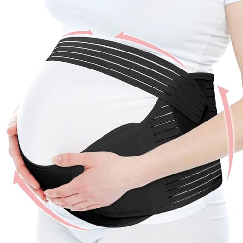 Fonyiunce Schwangerschaftsgurt Bauch, Bauchband Schwangerschaft Stützgürtel, Atmungsaktives Material, lindert Rücken, Schwangerschaftsgürtel, und Beckenbodenschmerzen Lindern und Unterstützen(XL)