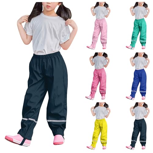 Unisex Regenhose Kinder Regenhose Wasserdicht und Winddicht, Hose Atmungsaktiv Matschhose, ungefüttert Regenbundhose Überziehhose Buddelhose für Mädchen Jungen