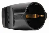Kopp Schutzkontakt-Kupplung, Kunststoff, IP 20, bruchfest, für Kabelquerschnitt bis 3 x 1,5 mm², 250 V, schwarz, 183205003