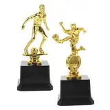 TOBBOMEY 2stücke Fußballtrophäe Pokal Für Schul Und Vereinswettbewerbe Kunststoff Trophäe Zur Auszeichnung Von Siegern Dekoration Für Fußballpartys Und Events