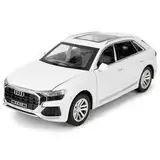 imtfzct 1:24 Audi Q8 Modellauto, Alu-Druckgussauto mit Rückholfunktion, Kinderspielzeugauto mit Licht und Sound, Sammlermodell Spielzeug, Kindergeschenk (weiß)