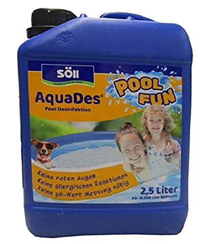 Söll 81456 AquaDes Pool-Desinfektion flüssig 2,5 l - wirksame Poolreinigung Wasserpflege gegen Bakterien und Keime zur Desinfektion von Pool Whirlpool Kinderplanschbecken Swimmingpool Schwimmbecken