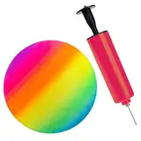 PVC Regenbogen Ball,Bouncy Kickball,PVC Kinder Spielball,Rainbow PVC Soft Ball Für Kinder,Mehrfarbig Regenbogen Ball Kinder,Kinderball Für Drinnen Und Draußen (8,6 Zoll),Mit einer Luftpumpe