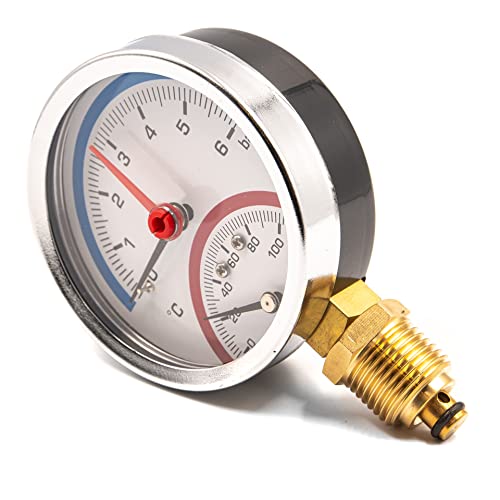 Thermomanometer Unten Ø 80mm 4 bar 0-120°C