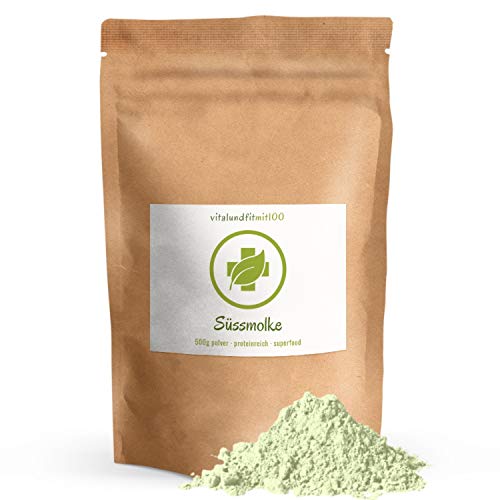 Süssmolke Pulver - 500 g - Molkekur - aus frischer Molke hergestellt - in Premiumqualität - Molkeproteinpulver, Molke Natur, Süssmolkepulver, Trinkmolke, Molke-Drink - OHNE Zusätze