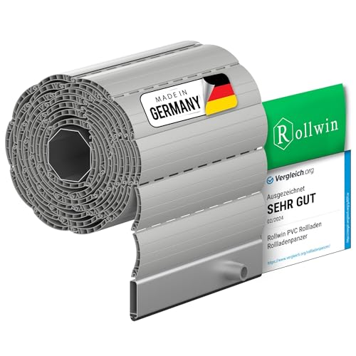 Rollwin Rollladen GRAU - PVC Rolladen nach Maß - Mini & Maxi Profil Kunststoff Lamellen Hohlkammer PVC Rollo aus Deutscher Produktion SELBST KONFIGURIEREN »»