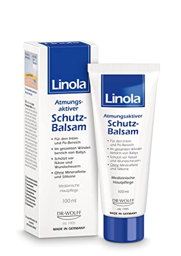 Linola Schutz-Balsam - 100 ml | Creme zum Schutz vor Scheuern und Wundwerden für den Intimbereich, Leistenbereich und Pofalten | Atmungsaktiver Schutzfilm für die Gereizte und Trockene Haut