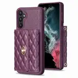 Beddouuk für Handyhülle Samsung Galaxy A34,A34 Hülle mit Handykette Case,Flip Leder TPU Stoßfest Kartenfach Tasche Klapphülle Handytasche für Samsung A34,Deep Purple