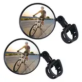 Flintronic Fahrradspiegel, 2 Stück 360°Drehbar Konvexspiegel Fahrradspiegel Rückspiegel, Universal Sicherer Rückspiegel für 15-35mm, Fahrradlenker End Spiegel für Fahrrad, Mountainbikes, Rennräder