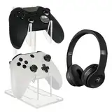 DOYUKY Controller Halter, Game Controller Holder, 2 in 1 Acrylic Universal Controller Halterung, Controller Stand, Kopfhörer Ständer, für Alle Gamecontroller und Kopfhörer Gamer Geschenk