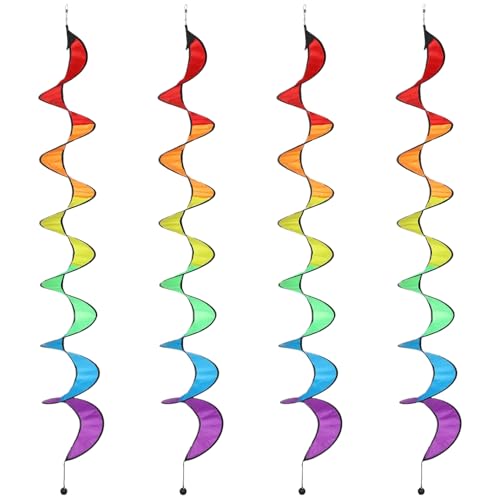 Outdoorhanging Wind, 4 Stück Regenbogen Windspinner, Windmühlen Outdoor-Dekoration, stabiles Outdoor-Material, einfach zu hängen und zu präsentieren, 22 cm, für Garten
