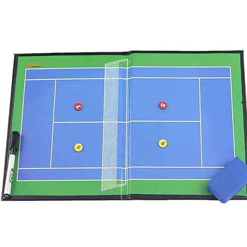KEJIAWU Tennis-Coaching-Tafel, Trainer-Klemmbrett, taktisches Magnettafel-Set mit trocken abwischbarem Markierungsstift, Sportartikel-Trainer-Tafel