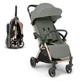 KikkaBoo EDEN Buggy, Kinderwagen bis zu 22 kg, automatisches Falten, Neigungsposition, Ultraleicht, Kompakt, Armee-Grün