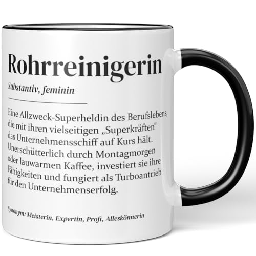 JUNIWORDS Tasse, Definition Rohrreinigerin, Schwarz (7231154)