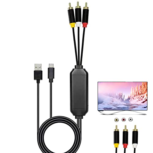 USB-C-auf-Cinch-Kabel, Audio-Aux-Adapter, 1,8 m, Typ-C auf Cinch-Audiokabel, USB-C-Stecker auf 3 Cinch-Stecker, Splitter, Audio-Video, AV-Adapterkabel für TV/Mac/PC