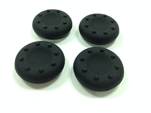 4 x Silikon-Analog-Daumenstick-Kappen, Griff-Thumbsticks, Joystick-Ersatz für PS4 PS4 Pro Slim Xbox One Xbox One S Elite Xbox One X Xbox 360 PS3 PS2 Wii U (schwarz)