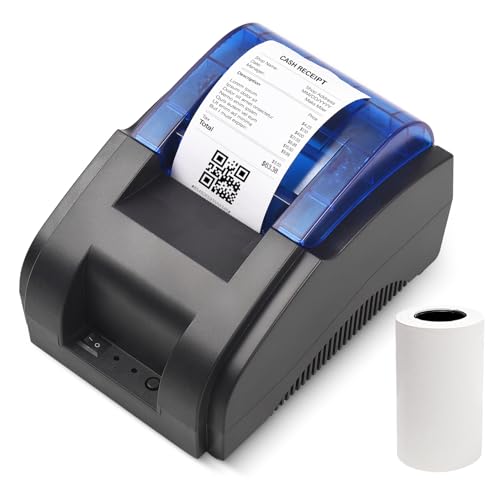 Sunydog Thermo-Tampante für Belege, 58 mm Tischbelegdrucker USB+BT 203 DPI Kompatibel mit Windows/Linux/Mac/Android/iOS Systemen Unterstützung Hochgeschwindigkeitsdruck ESC/POS-Befehl