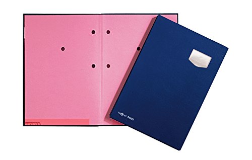 Pagna Unterschriftsmappe de Luxe 10-teilig, mit hochwertigem Kunststoff-Einband dehnbarem Rücken, rosa Löschkarton, blau