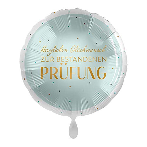 pelzitoys Pemioloon 70208K Folienballon Ballon Glückwunsch zur bestandenen Prüfung rund Heliumballon Luftballon