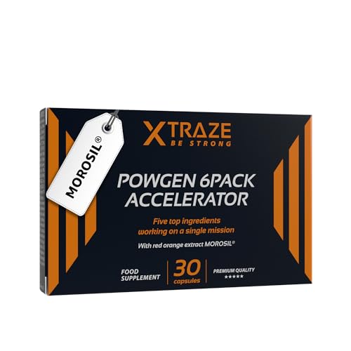 Morosil, Grüner Tee, Cayennepfeffer, Vitamin C, Vitamin B6 und Schwarzer Pfeffer - 30 Kapseln für 30 Tage - PowGen 6pack Accelerator - XTRAZE