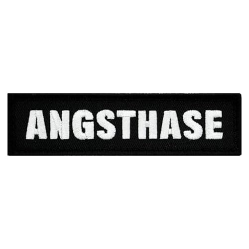 Café Viereck ® Hundehalsband Hundegeschirr Patch für Hunde mit Klett - 11 x 3 cm (Angsthase)