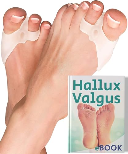 YOGAMEDIC® Hallux Valgus Korrektur und Zehenspreizer Hallux Valgus Verstellbare Gel Hallux Schiene zum Spreizen und Dehnen - 6 Stk - Silikon Zehenspreizer Kissen in Universalgröße - 0% BPA - Unisex