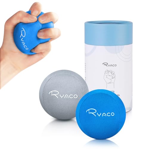 Ryaco Antistress-Bälle, 2er-Set, Handtrainer, Knetball, Fingergymnastik-Ball, Stressbewältigung