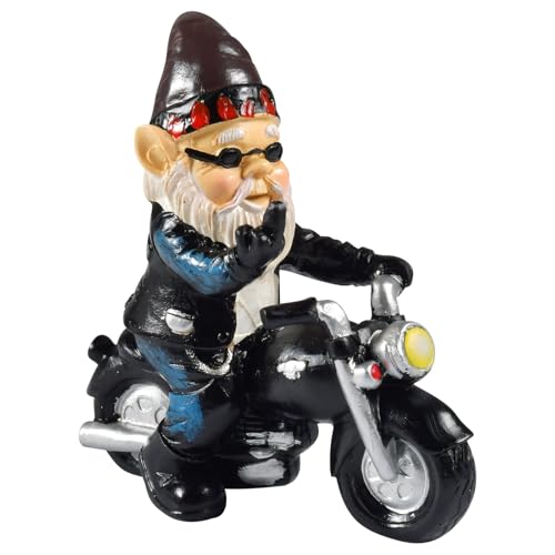 Auirshiky Gartenzwerg Motorrad Zwerge,Gartenzwerg-Statue,Gartendeko Zwerg,Gartenzwerg Lustig,Geschenke Für Motorrad Geschenke,Dekoration Für Die Terasse,Deko Für Den Balkon