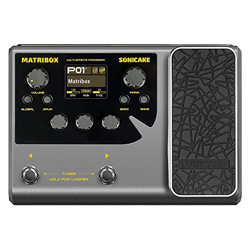 SONICAKE Gitarren Effektpedal Multi-Effekte Prozessor mit Expression Pedal 140 integrierte Effekte 198 Presets Gitarren Bass Amp Modeling Unterstützung IR OTG USB Audio Interface Matribox