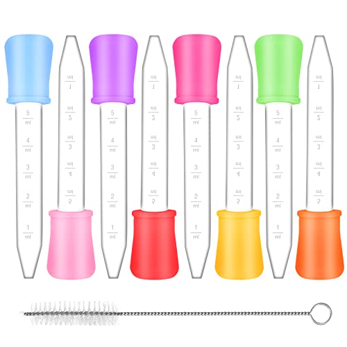 8 Stück Pipette 5ml Pipetten Plastik Dropper Pipette Kinder Transparente Pipette Transparente Kunststoff-Pipetten Tropfenspitze für Süßigkeitenformen Futterspender Gummiförmchen Bastelarbeiten