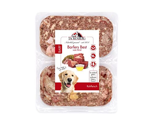 TACKENBERG Barfers Best vom Rind für Hunde - 14 x 500 g - leckeres Frostfleisch als Hundefutter in Premiumqualität - geeignetes Gefrierfutter für deinen Vierbeiner - ohne Zusatzstoffe