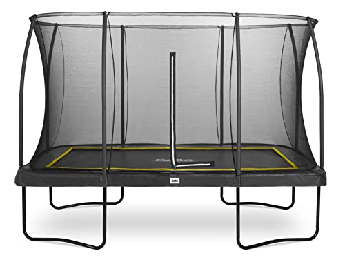 Salta Comfort Edition - Trampolin mit Sicherheitsnetz – 214x153/305x214/366x244cm - Rechteckig - Schwarz/Grün/Pink (366 x 244 cm, Schwarz)