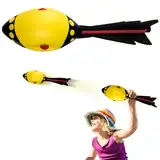 FainFun Vortex Aero, Rakete Aero aus Weicher Foam, Wurfrakete Outdoor Spaß für Groß und Klein, Rocket Whistler, Rocket Werfen Klassische Langstrecke, Wurfspielzeug für Strand, Pool, Garten(Gelb)