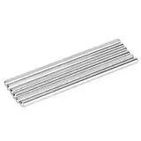 Edelstahlwelle, 6 Stück 100 mm 303/304 Edelstahl D-Loch Welle Spielzeug Auto Getriebeachse DIY Industrieroboterteile, runde Stahlstange