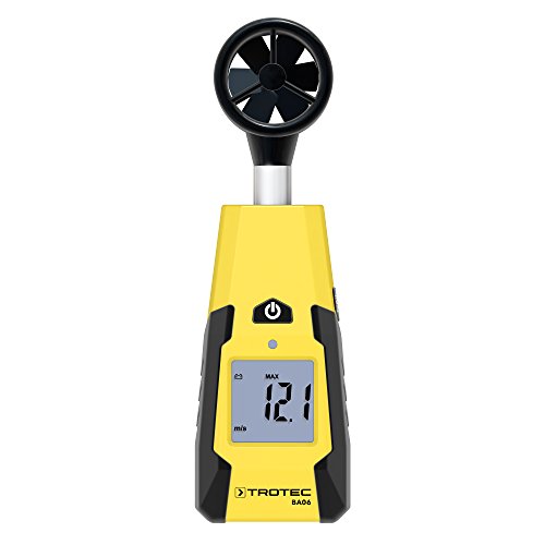 TROTEC Windmesser BA06 – Windmessgerät, Anemometer – Messbereich 1,1 bis 30 m/s, Abschaltautomatik