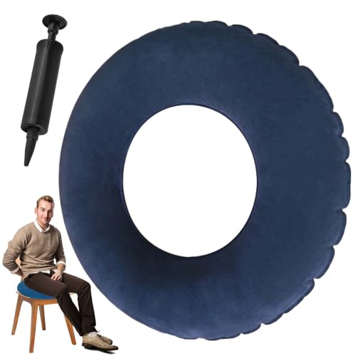 GAOUTO Sitzring Nach Op, 40cm Donut-Sitzkissen, Orthopädische Sitzkissen, Hämorrhoiden Sitzkissen, Orthopädisches Rundkissen mit Pumpe, Aufblasbares Ringkissen für Entzündungen, Zysten, Hämorrhoiden