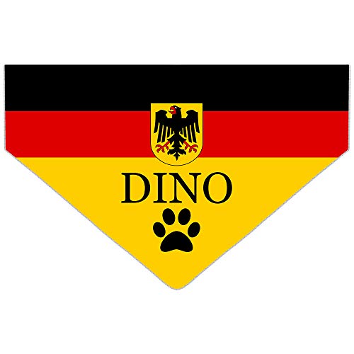 Hundehalstuch, Motiv: Fußballspiele, Sport, Olympische Spiele, Feiertage, personalisierbar, Dreieckstuch für Haustiere, wird am Halsband befestigt (Deutschlandfahne)